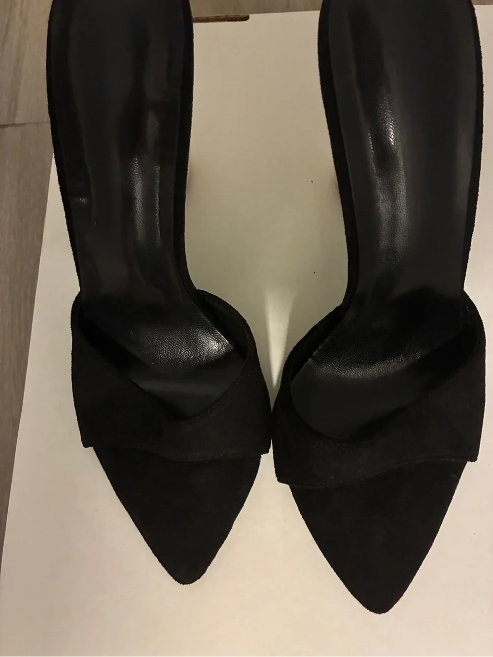Black Women's Dress Heels with Gold Loop Heel